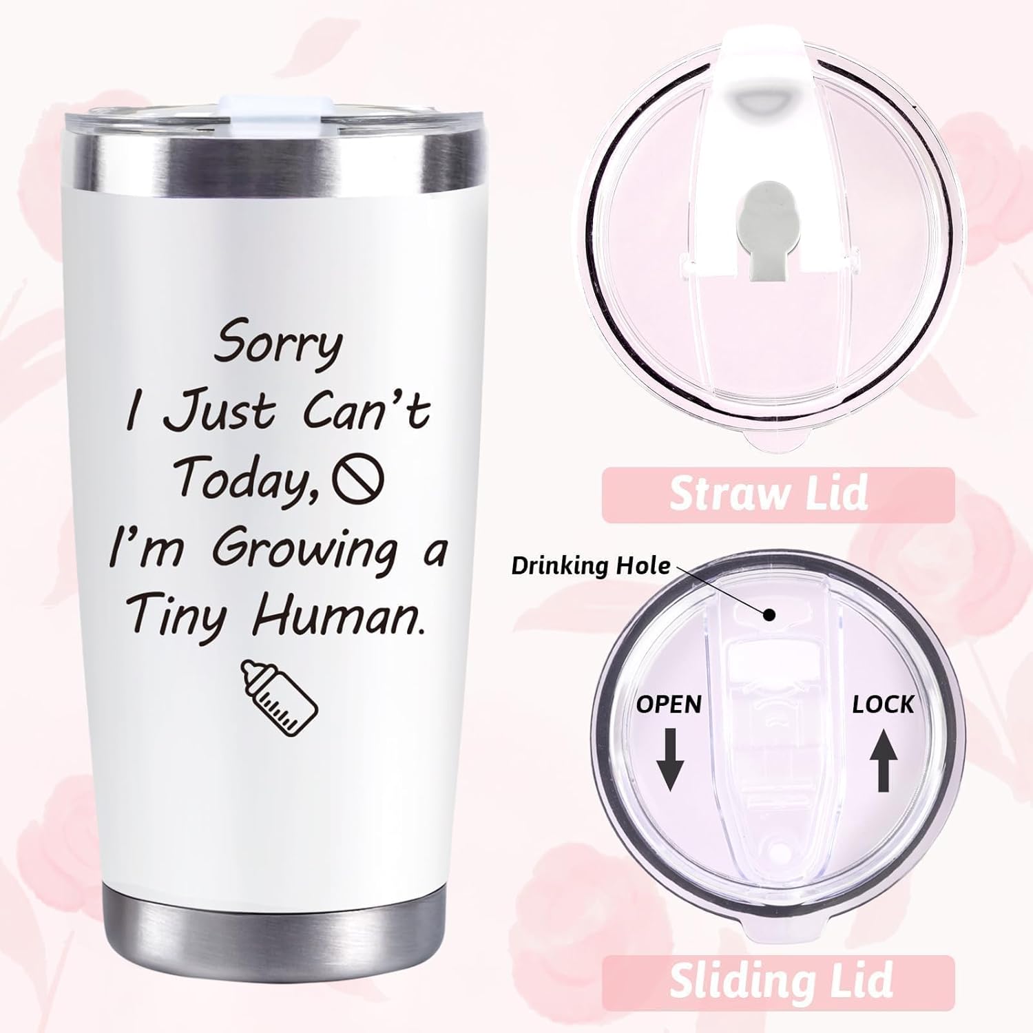 Pregnancy Gifts for Expecting Mom Mommy to Be Gifts for First Time New Mom 20 Oz Stainless Steel Tumbler Cup for Wife Friend Sister Mother’s Day Christmas Presents - Image 7