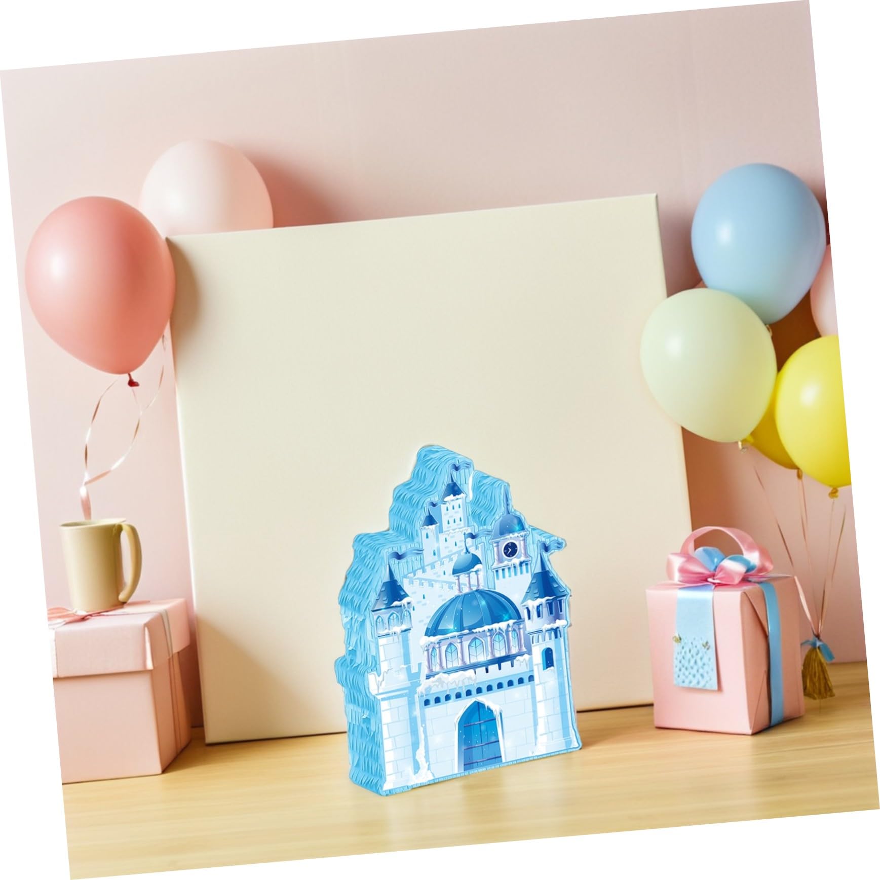 Beaupretty Schloss Piñata aus Papier mit Augenbinde und Fledermaus Konfetti Vielseitiger Süßigkeitenhalter und Spannendes Partyspiel für Kindergeburtstag im Winter und Prinzessinnenpartys