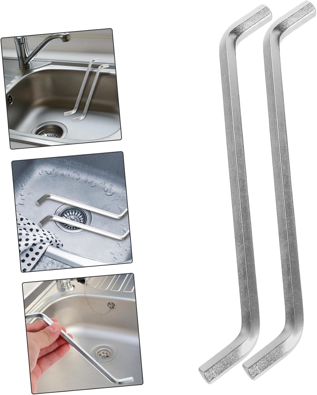 2pcs Kitchen Sink Wrench Garbage Disposal Wrench Stainless Steel Easy to Use for Home