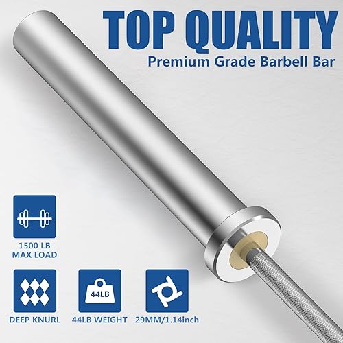 Miniatura 4 de EVERYMATE Barra de levantamiento de pesas multifunción de 7 pies para levantamiento de pesas, 1.142 in de diámetro, capacidad de peso de 1500
