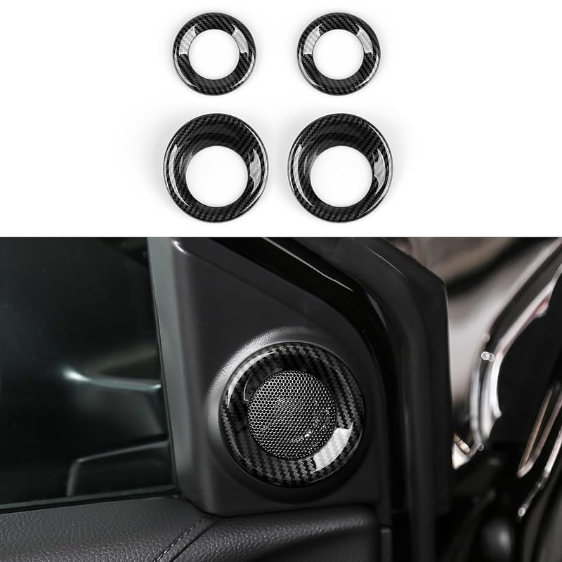 Apliques para Alto-Falantes Honda CR-V 2017 a 2022 em ABS com Textura de Fibra de Carbono BRMYL, 4 Peças