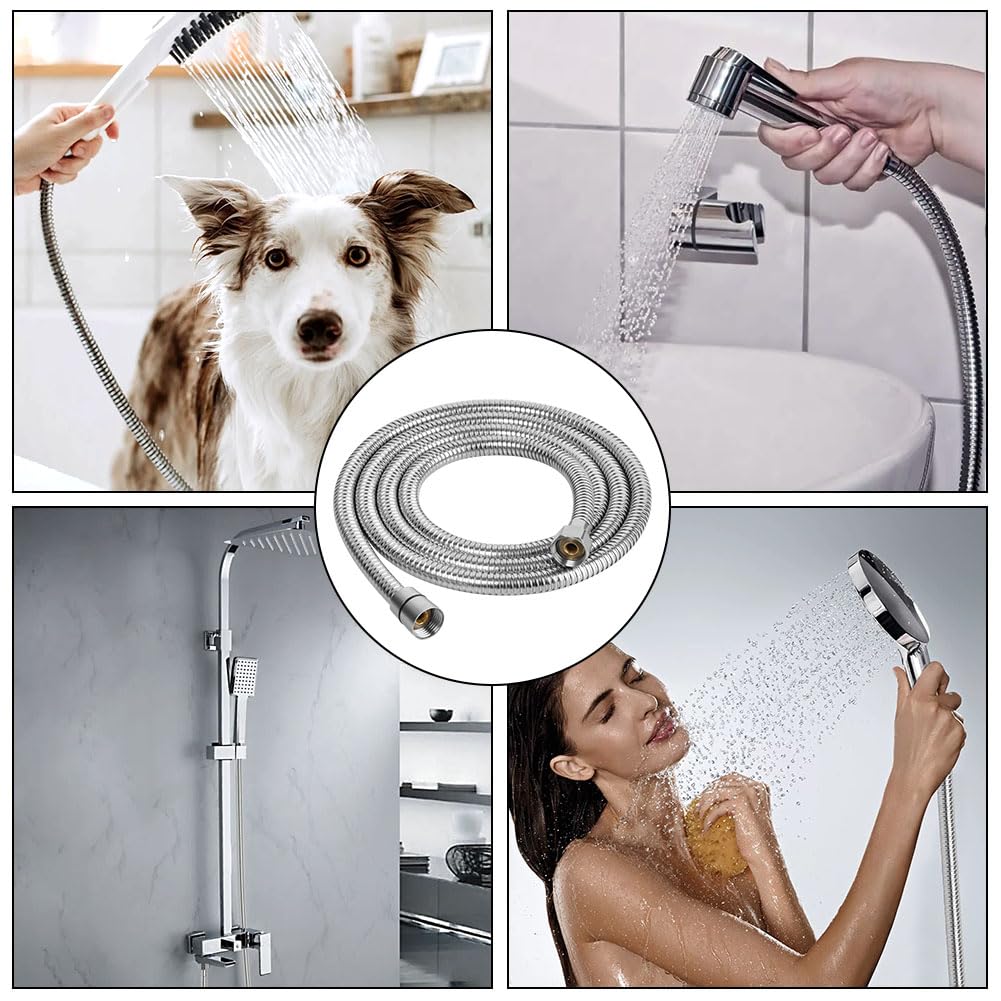 OSDUE Flessibile Doccia,200cm Universale G1/2 Ricambio Tubo Acciaio inossidabile 304 Interfaccia Standard a 4 Punti Doccia Tubo Prolunga Tubo del Rubinetto Antitorsione Resistente Alta Temperatura