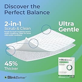 BlinkBetter Tea Tree Oil Eyelid Wipes - 20 x Natural Blepharitis, MGD & Dry Eye Relief Wipes | Cleansing, Soothing, Dual-Textured, Triple Moisture Formula | Biodegradable & Gentle (Pack of 1, 20)