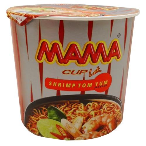 Mama Instant Cup Fideos Tom Yum Sabor Camarón Tailandés Original Picante Peso Neto 42 G (1.48 Oz) X 6 tazas