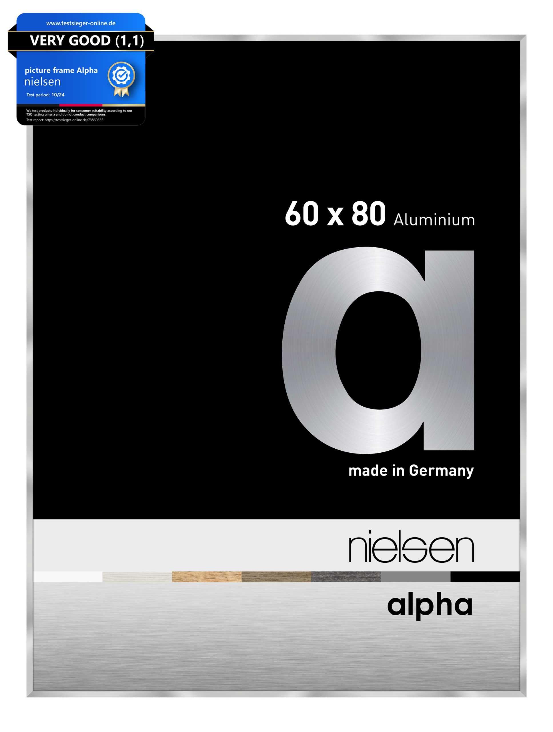 Nielsen Silver Aluminum Frame Alpha, 60X80cm,