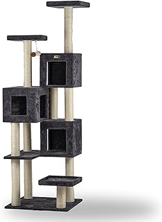 Armarkat Real Wood Griant Cat Tower with Condos for Multiple Cats A8104, Dark Gray