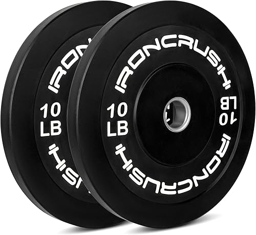 Miniatura 11 de Iron Crush Juego de placas olímpicas para parachoques, pesas de goma virgen para entrenamiento de fuerza, se adapta a pesas de 2 pulgadas, se venden