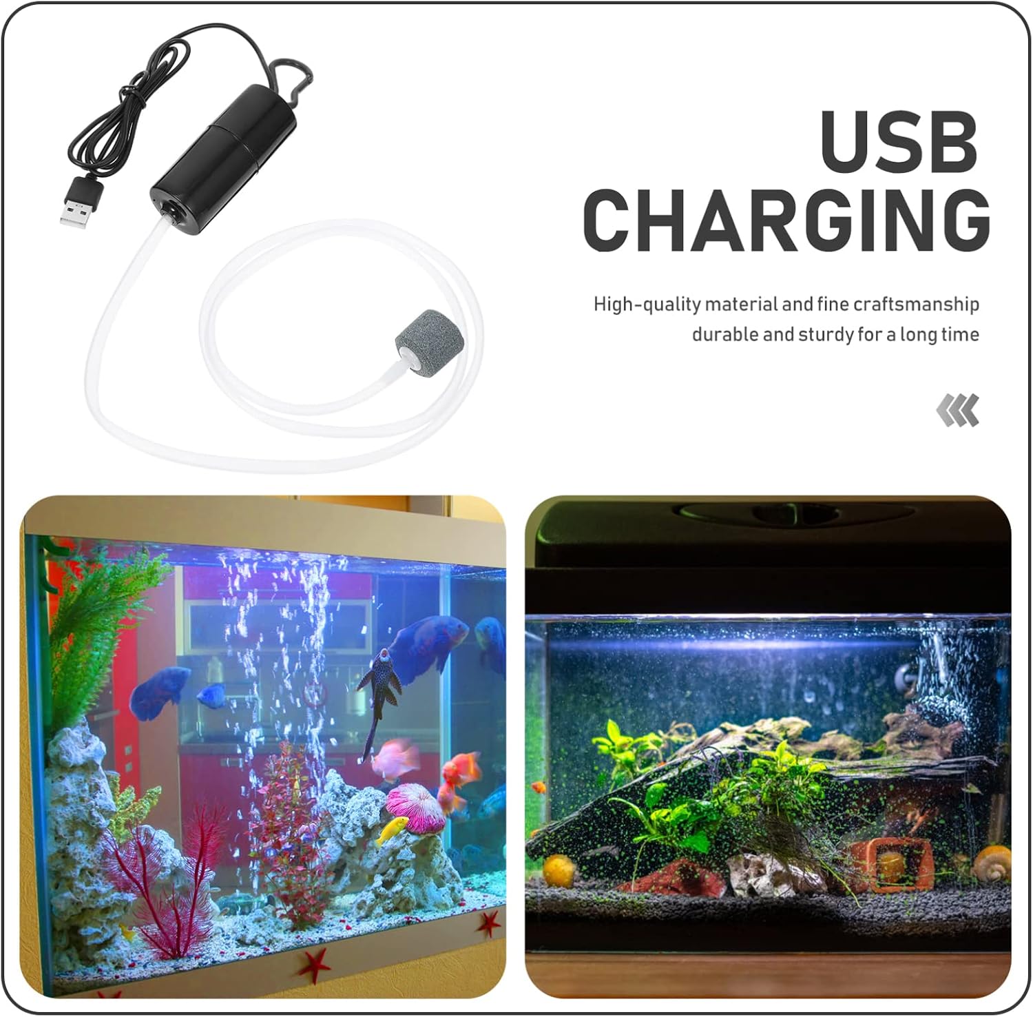 USB Aquarium Air Pump 1w 5v 1a ABS Copper Compact Dark Xmas image 4
