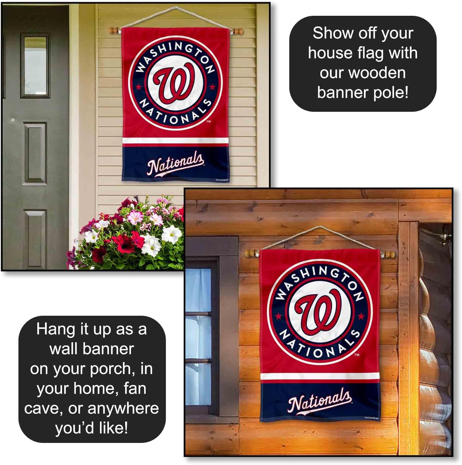 Washington Nationals Double Sided House Flag