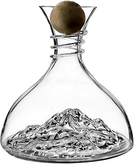 Kristall-Weinkaraffe – Karaffe aus mundgeblasenem Glas, eingebauter Belüfter, elegantes Design | Verbessert den Aromageschmack von Rotweinen, Zubehör, Geschenk für Weinliebhaber, Dinnerpartys, Luxuspa