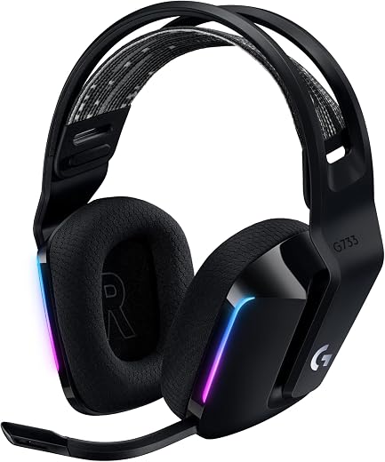 Logitech G G733 Casque Gamer sans Fil Lightspeed avec Bandeau de Suspension