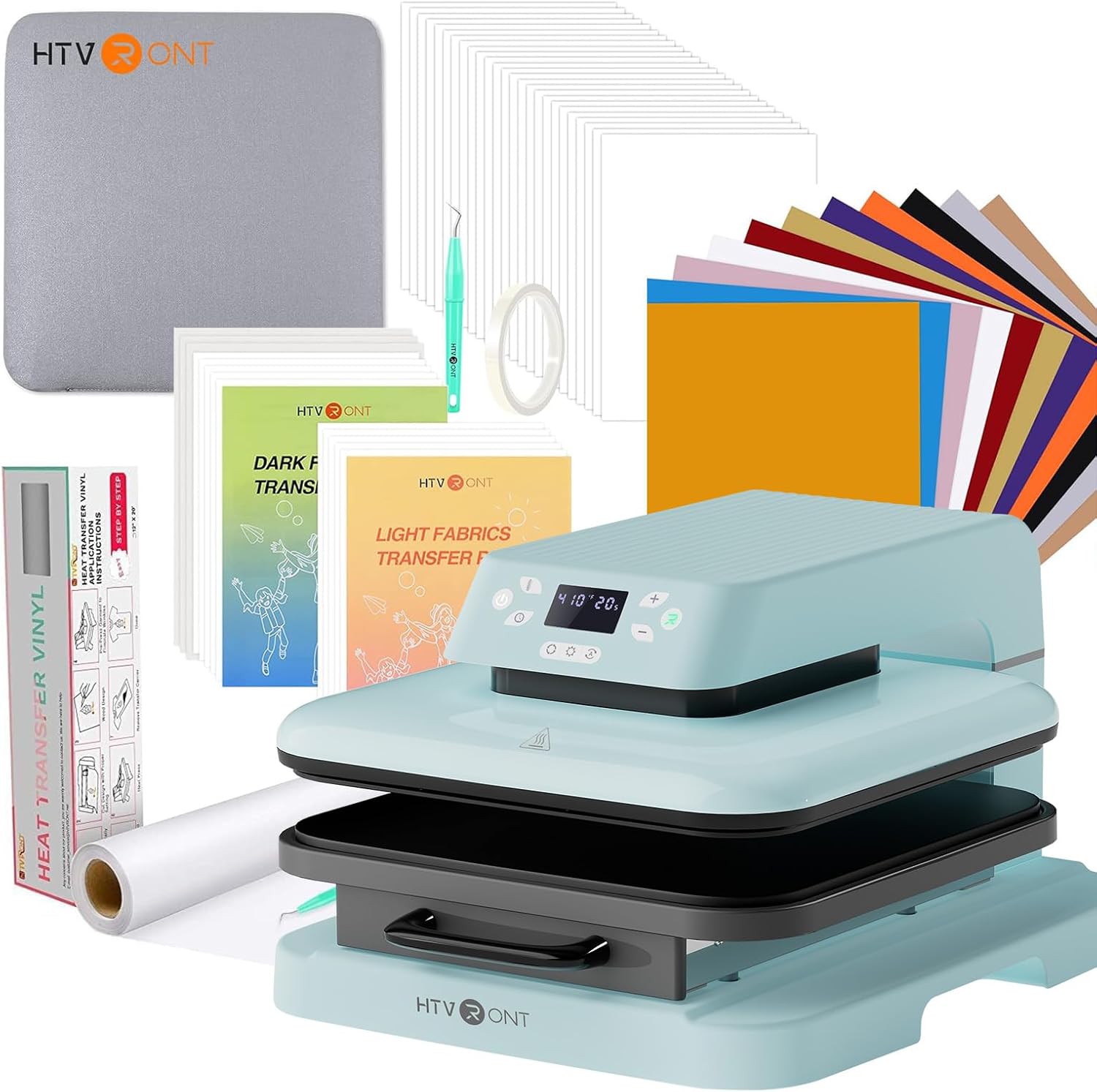 Termofijadora Automática HTVRONT 15x15 con Accesorios y Vinilo