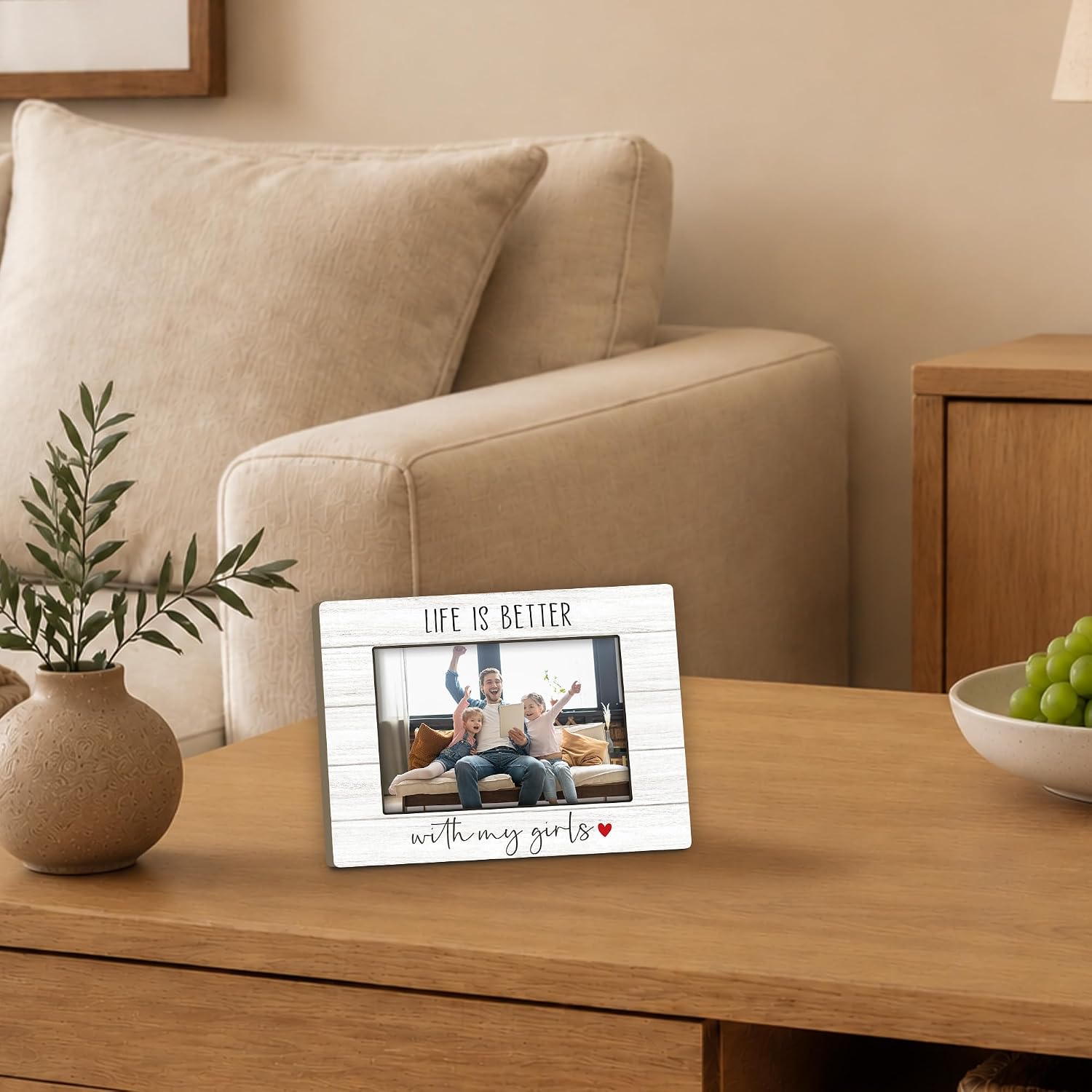 Mother Daughter 4x6 Picture Frames, Best Mom Gifts Photo Frame, Christmas Mother Gifts, Life Is Better with My Girls Wooden Picture Photo Frames for Home Bedroom Living Room Decor image 3