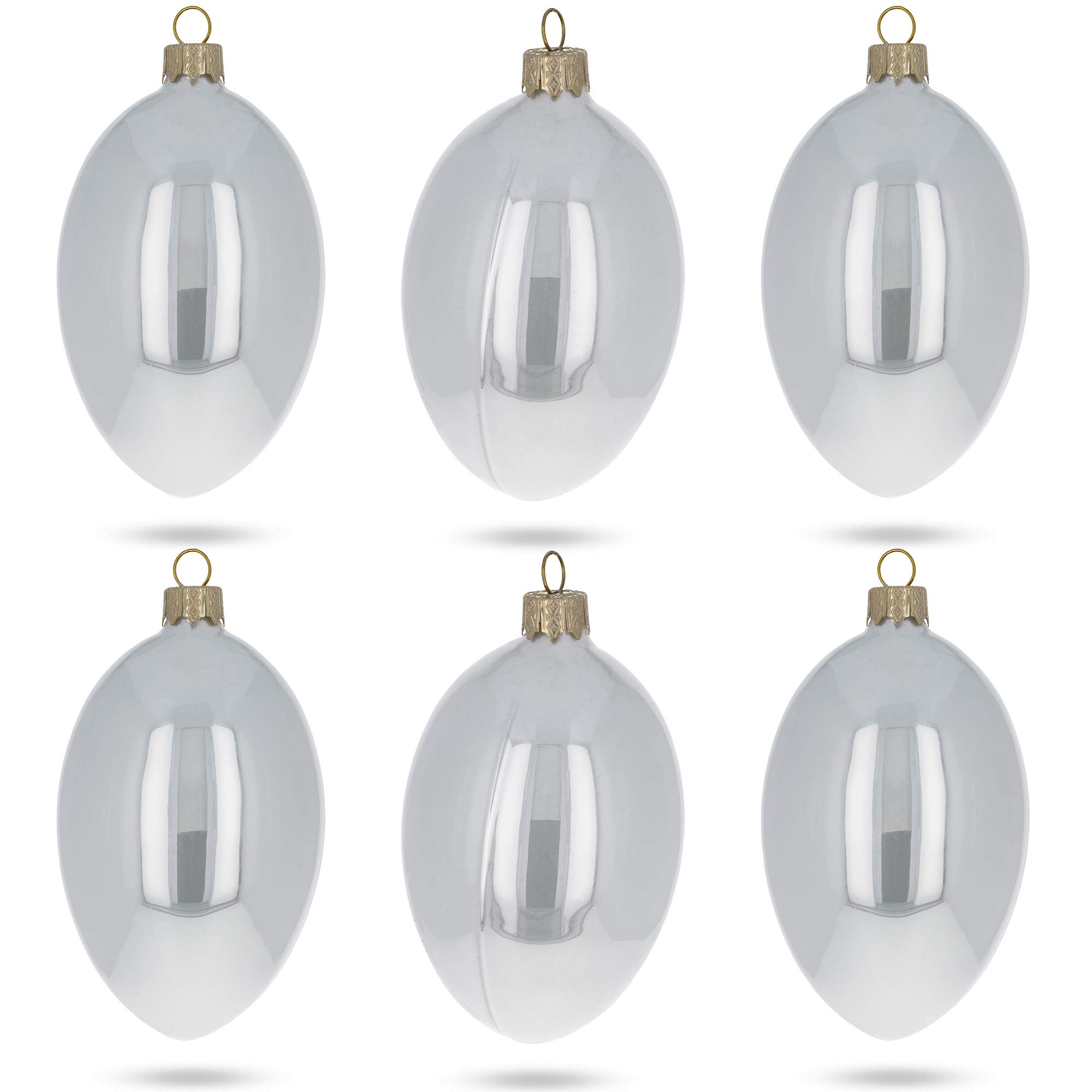 Œufs en verre blanc 10,2 cm BestPysanky pour décoration pure