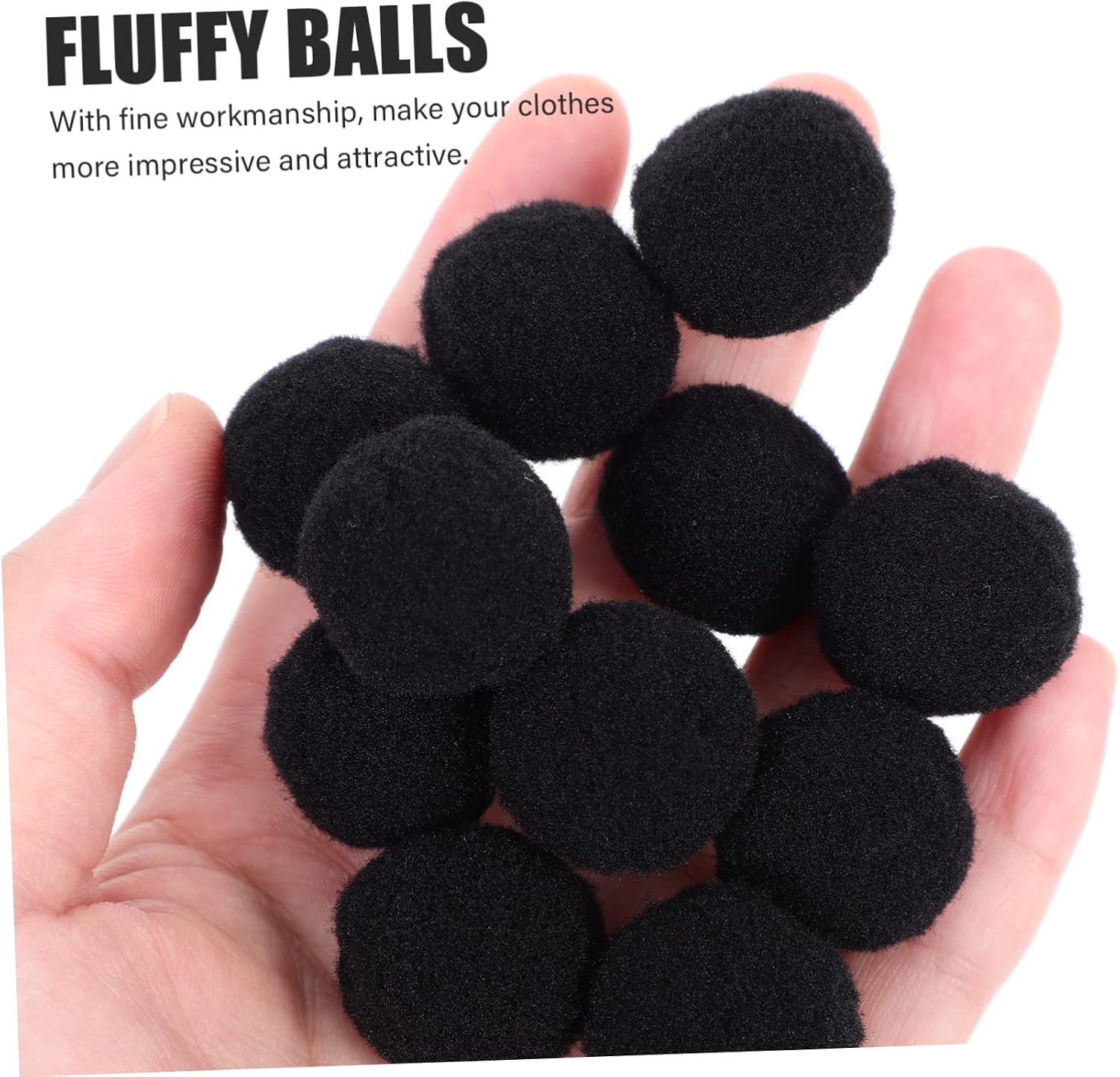 STOBOK 500pcs Pom Poms for Crafting Black Polyester Decorative Accessories for Clothing for Boys and Girls Creative Projects and Arts Crafts