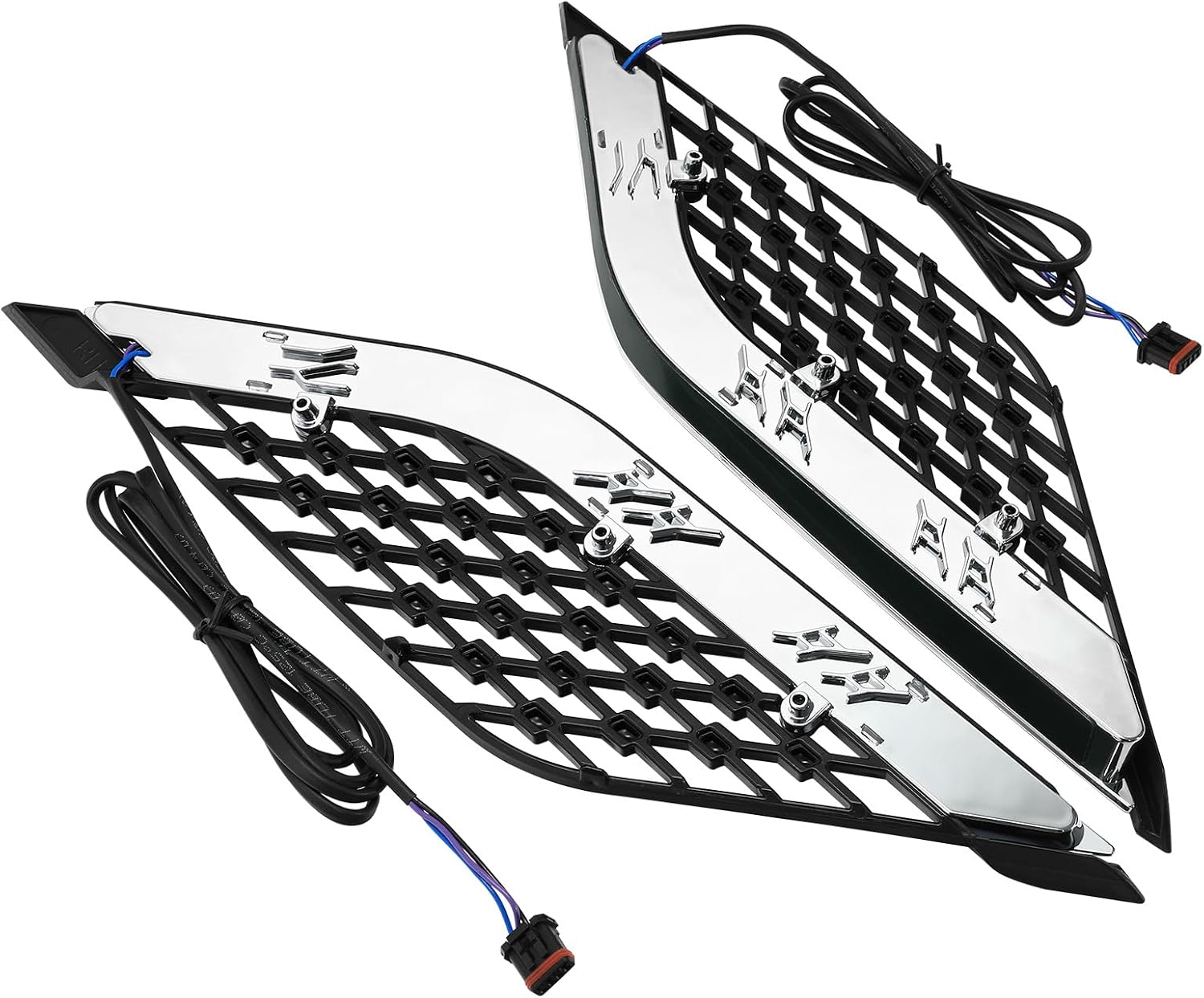 Green-L LED Radiator Grill Panels Light Fit for Honda Goldwing 1800 GL1800 Tour 2018-2023 (Clear Lens)