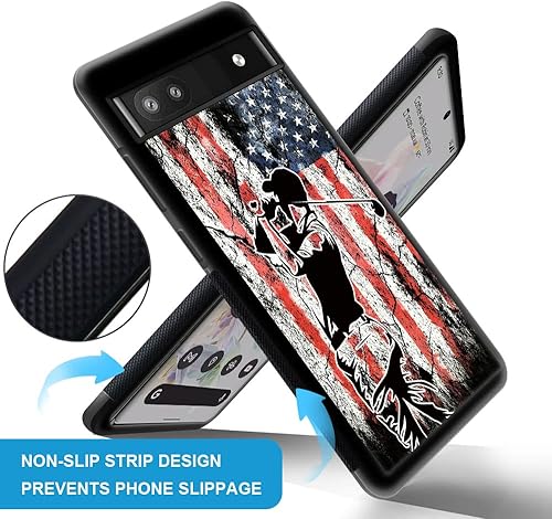 Miniatura 2 de DJSOK Funda compatible con Google Pixel 6A, bandera de golf para hombres, niños y niñas, de doble capa, a prueba de golpes, resistente, funda para