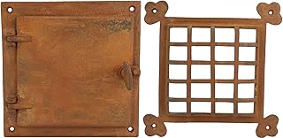 A29 Speakeasy Door Grill with Viewing Door, Rust Large Size