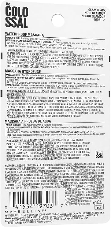 Maybelline Volume Express The Colosal Waterproof Mascara - # Gram Black 8ml/0.27oz Parallel Import