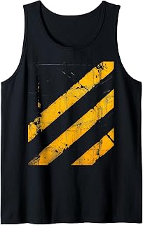 Caution Hazard Stripes Industrial Grunge Distressed Tank Top