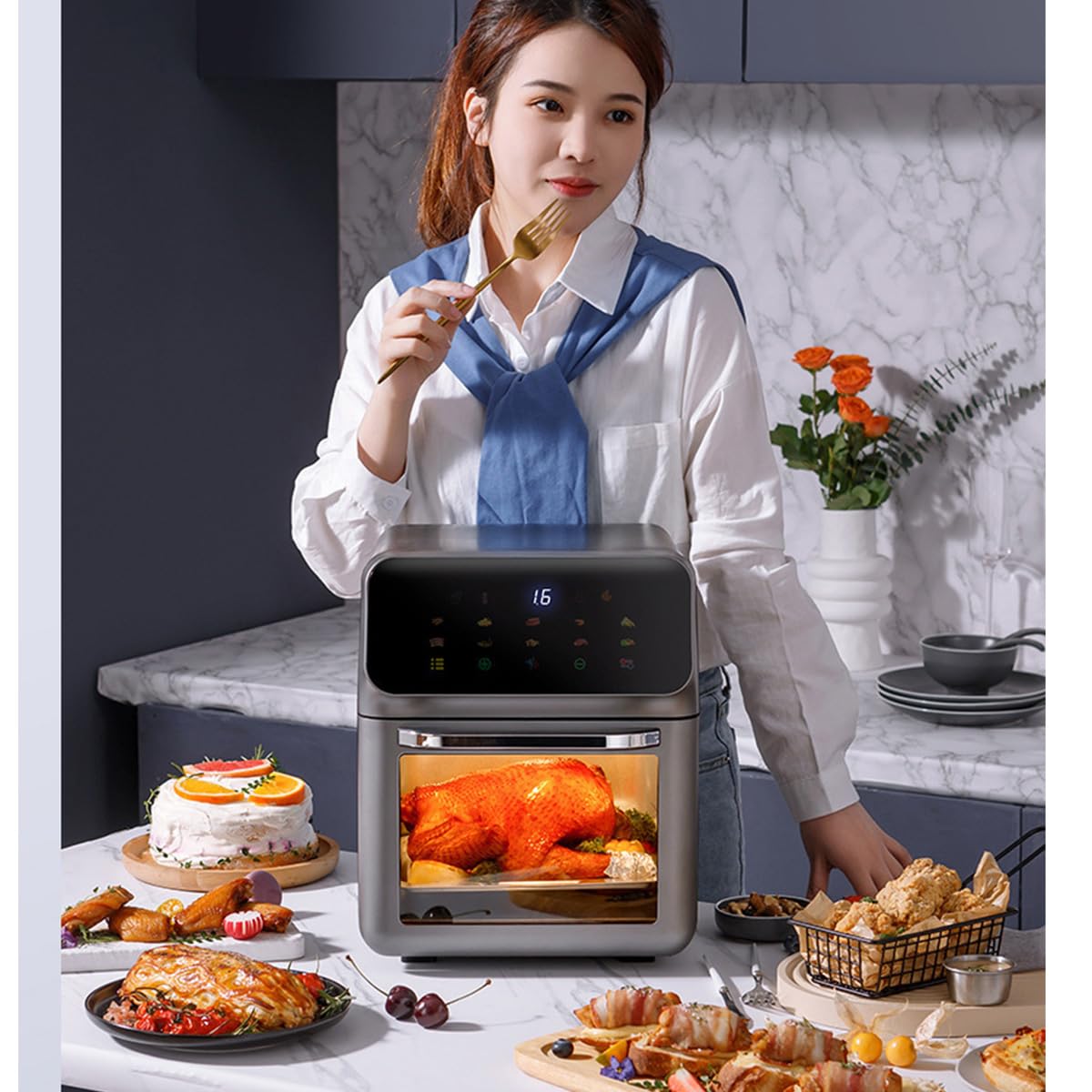 Amazon.co.jp: ノンフライヤー 電気エアフライヤー Air Fryer 12L容量