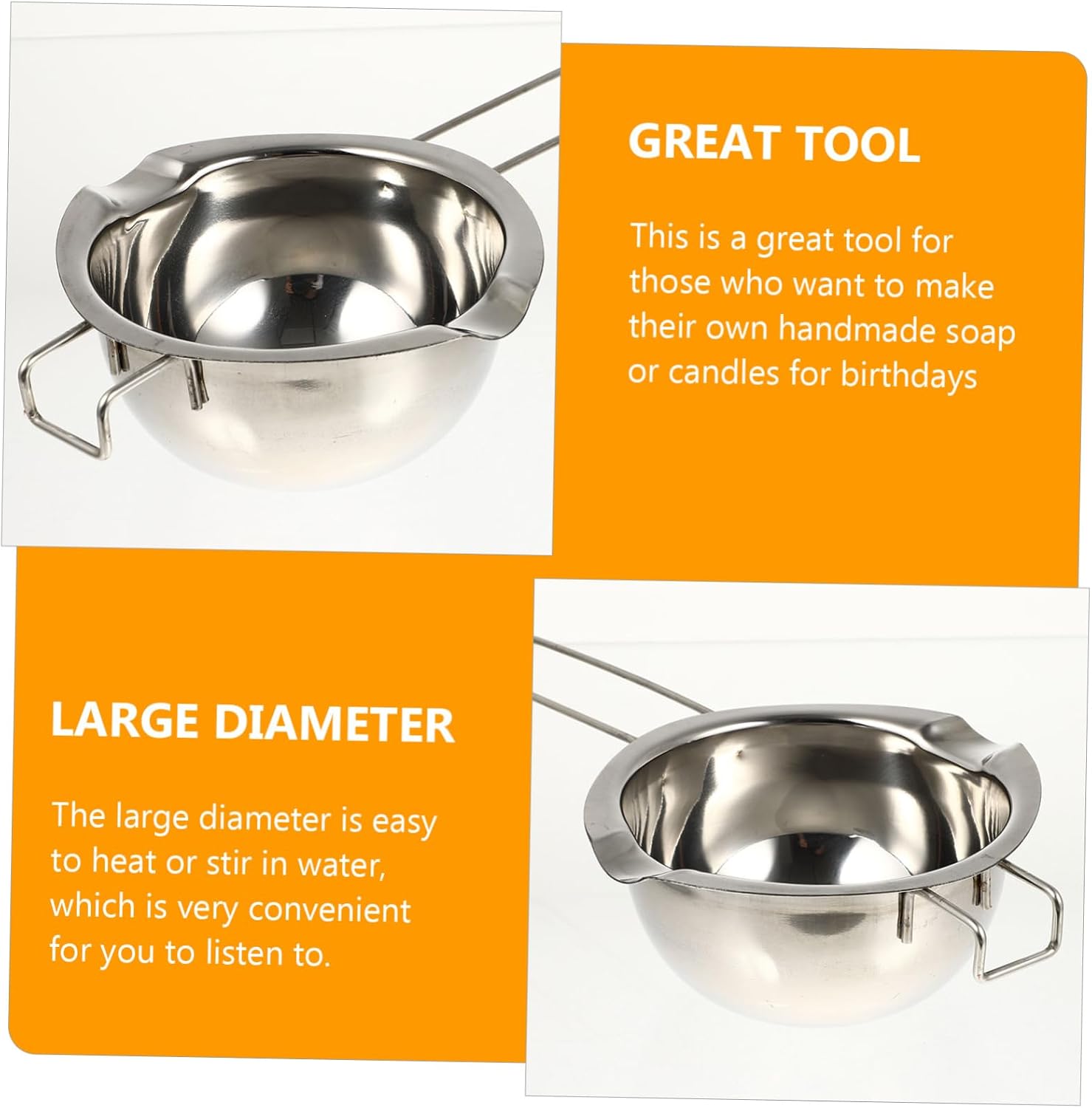 HOMSFOU Simple Wax Melting Bowl with Handle, Reliable Soap Melt Pot