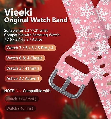 Vista 140 de Correas de reloj navideñas compatibles con Samsung Galaxy Watch de 1.575 pulgadas, 1.732 pulgadas, 0.787 pulgadas, correa de silicona de repuesto