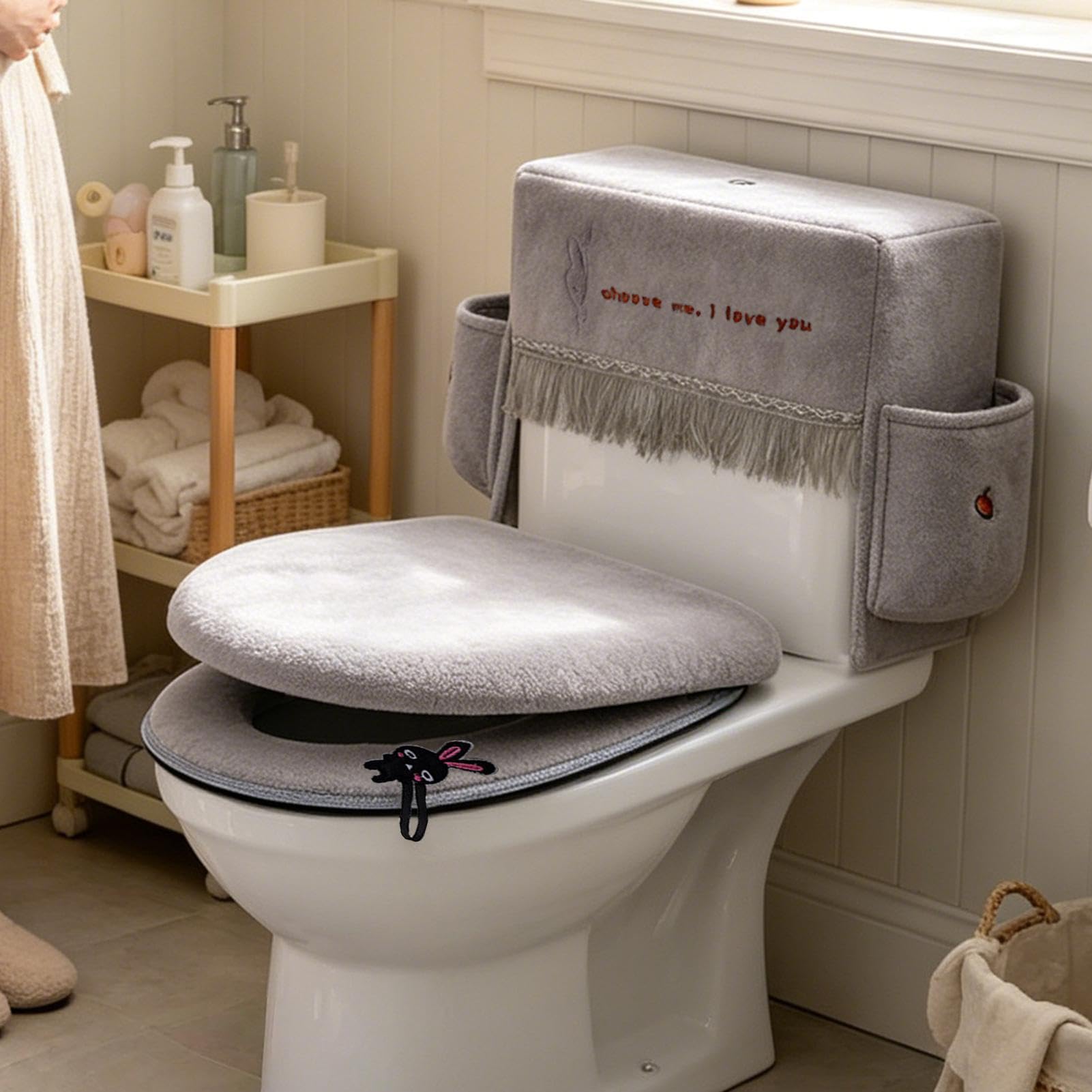 Toiletten-Deckel-Bezüge für das Badezimmer 3 Stücke Universelle Weiche