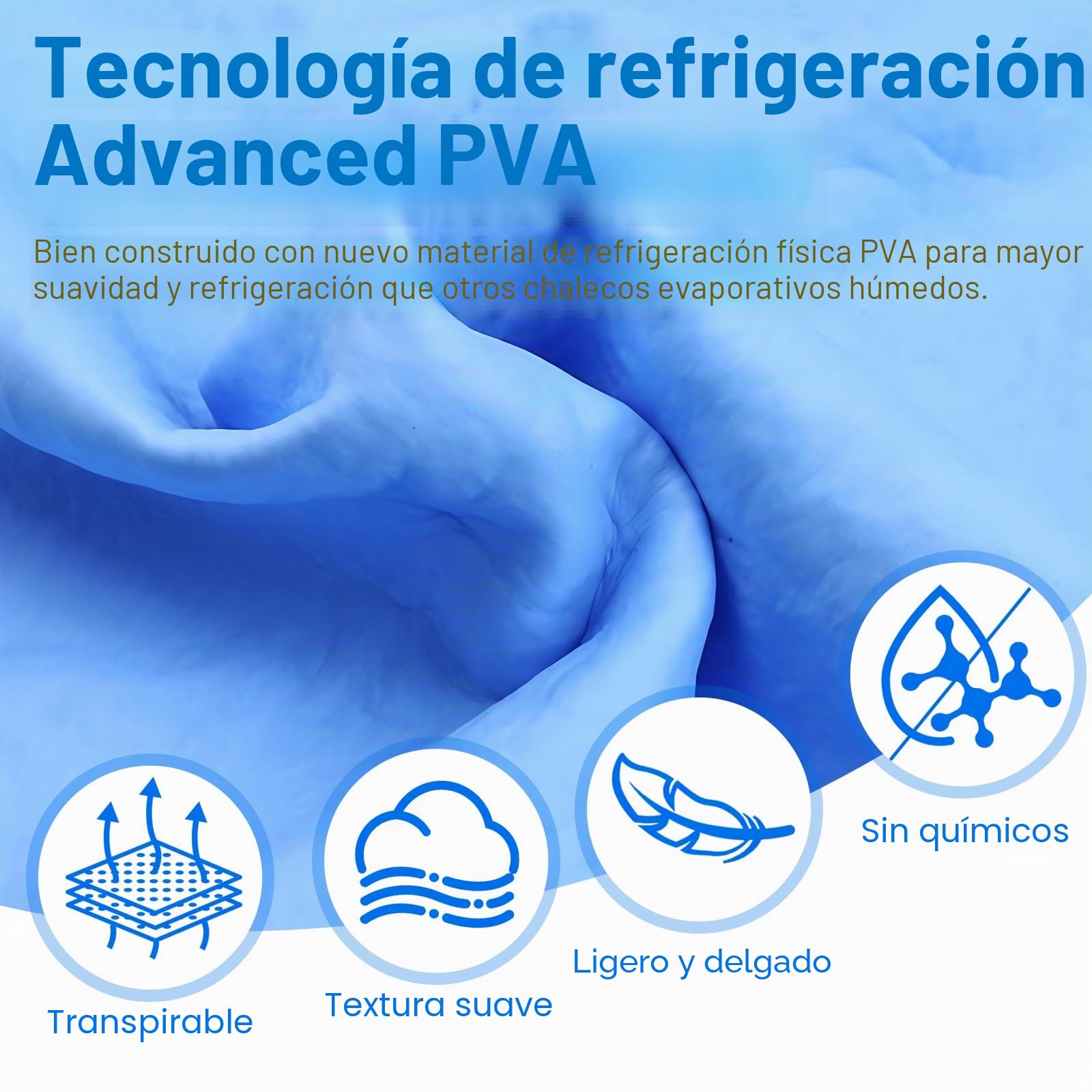 Chaleco refrigerante reutilizable para Hombres y Mujeres, chaqueta de refrigeración evaporativa de tejido PVA con ajuste ajustable para deportes al aire libre, senderismo y trabajo
