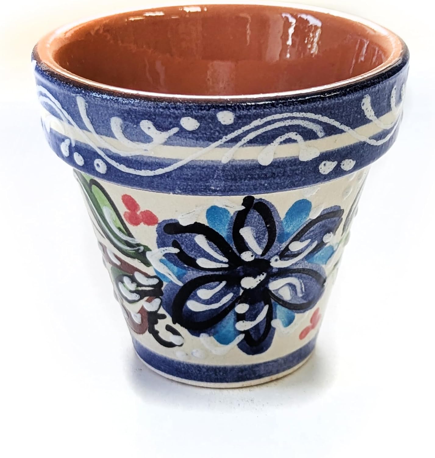 Spanish Flower Pot, Planter, Garden 6.5" D - Set of 3 (Waves)