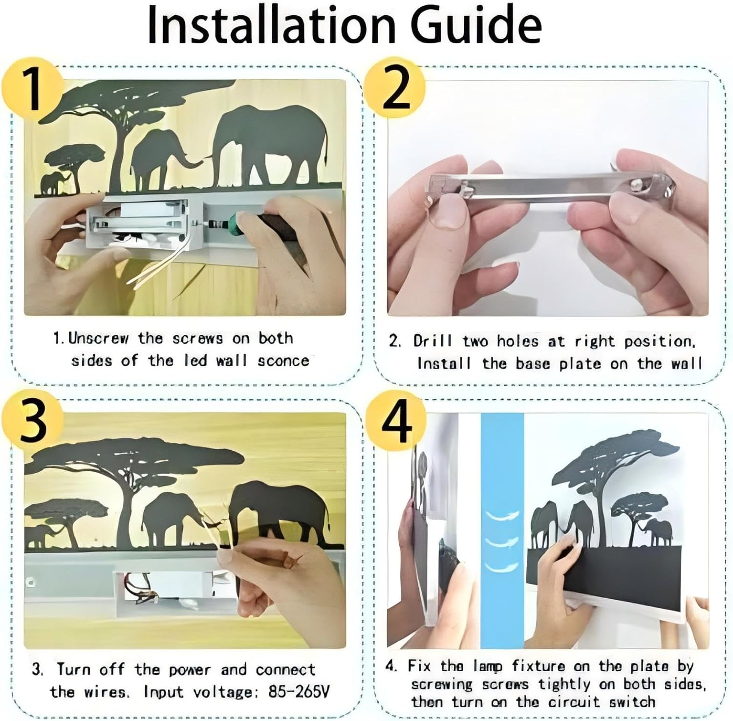 Wall Sconce lamp, LED Wall Mounted Light Indoor Wall Light with Cartoon Animal Pattern Design, Metal Acrylic Wall Lighting for Living Room Bedroom Hallway 3000K Warm Light, 12W (Elephant)