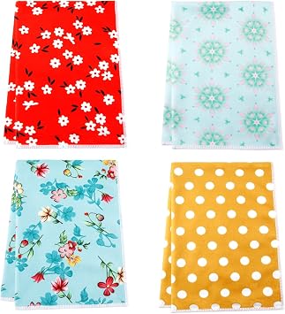 4Pcs Kitchen Dish Towels,Microfiber Cloth Spring Floral Kitchen Towels,Fits Pioneer Woman Kitchen Stuff Accessories Housewarming Gift for Women,16 x 24 Inches