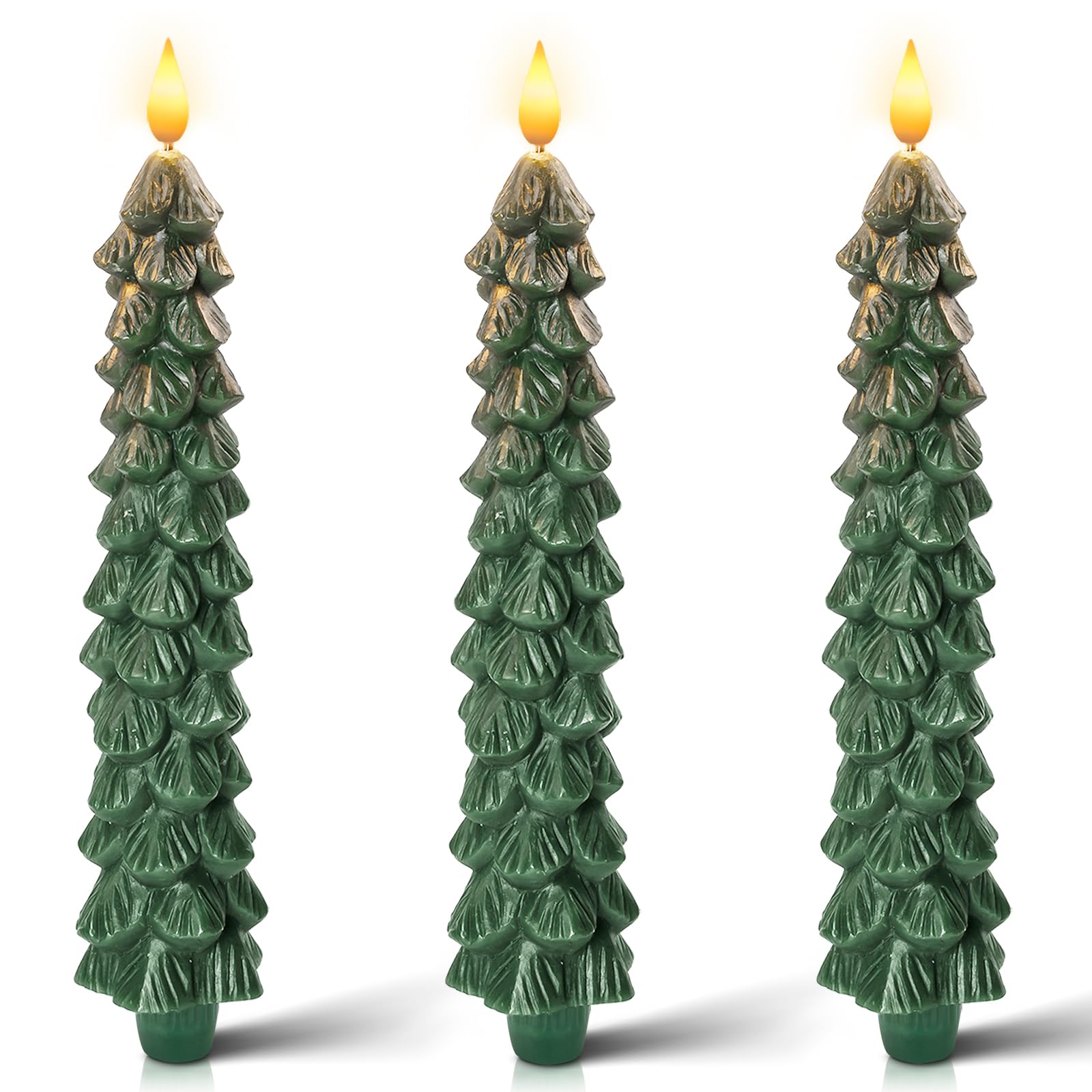Homemory Confezione da 6 candele coniche senza fiamma in plastica con