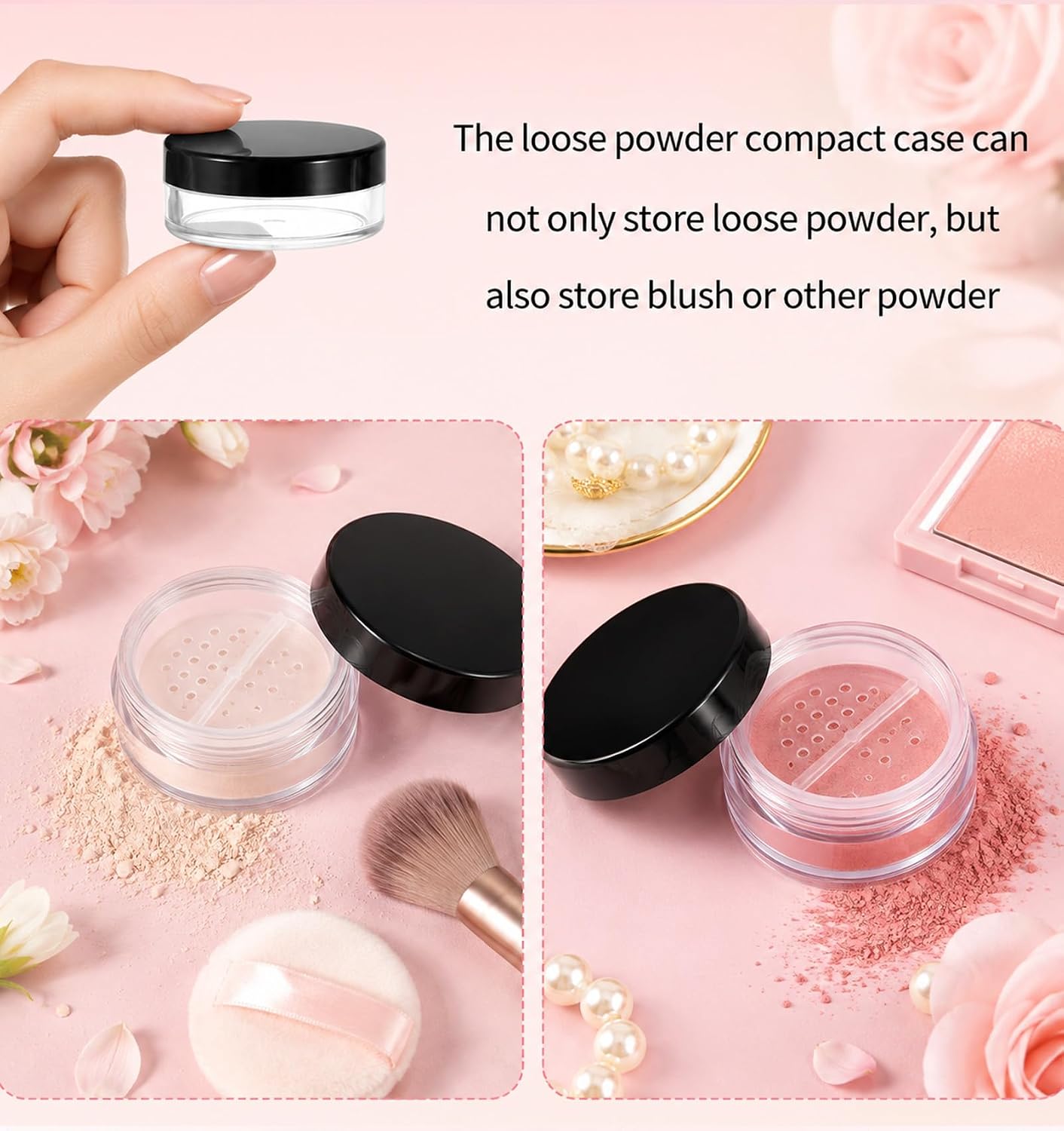 4 Pcs Small Powder Container, Loose Powder Containers 10ml