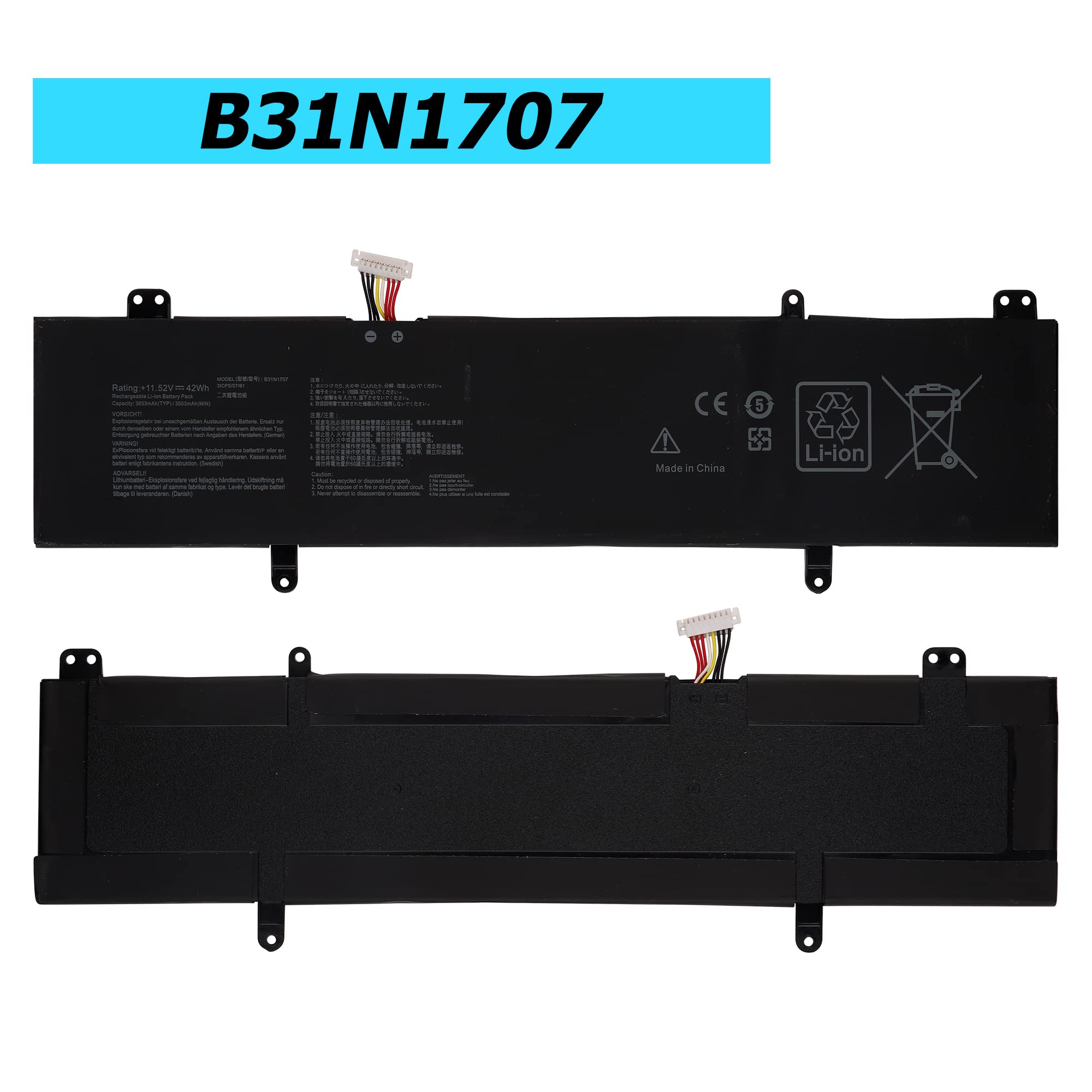 B31N1707 42WH Batteria di ricambio per computer portatile VivoBook S14 S410UQ S410UN X411UA-1A X411UF X411UN Series