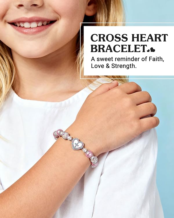 BxkSky Easter Basket Stuffers Religious Christian Gifts for Kids Jewelry Granddaughter from Grandma Little Girls Bracelets 8 12 10 4 6 Year Old Birthday First Communion Baptism Gifts for Girl Grandkids Christmas by BxkSky - Used condition - Image 2