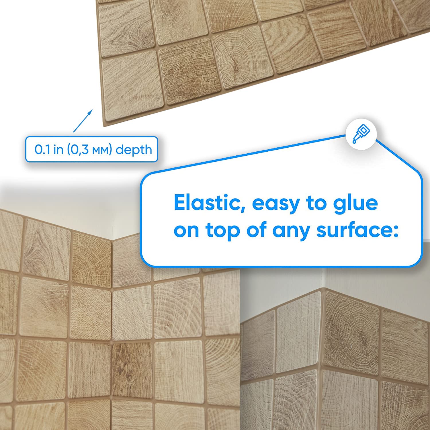 Grace Baltic Paneles de pared de PVC 3D Decorativo Azulejos Revestimiento (20, Madera Blanqueada)