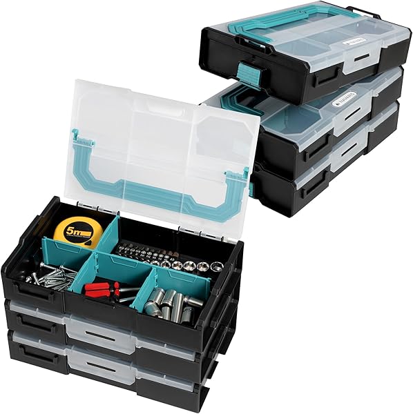 Navaris Valigetta Porta Minuteria Set di 3 con scomparti personalizzabili