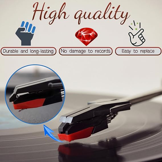 Record Player Needles, Topcloud Turntable Diamond Replacement Stylus Needles for Vinyl Record Player, LP, Phonograph