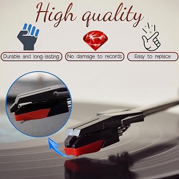 Record Player Needles, Topcloud Turntable Diamond Replacement Stylus Needles for Vinyl Record Player, LP, Phonograph