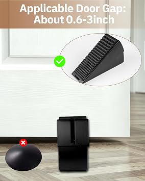 Heavy Duty Door Stoppers, YUMMIS 1 Pack Adjustable Spring Door Stop Wedge
