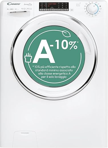 Candy Smart Pro Inverter, Lavatrice, Capacità: 10 KG, Classe A-10%, 1600 giri,...