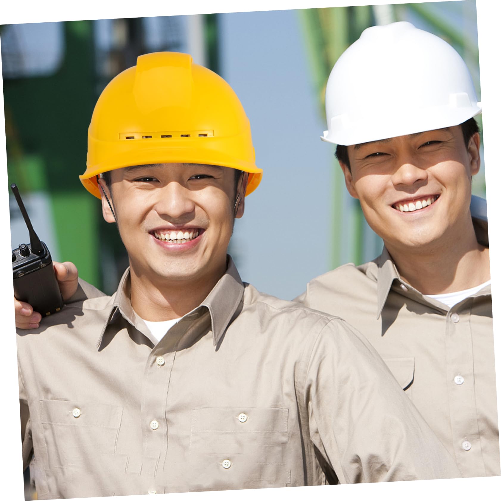 Cascos de construccion Equipado Seguridad Cubrir protección Casco de construccion Accesorios para Cascos Tapa Protectora Sombrero de construcción Cascos para Hombres AbS Amarillo