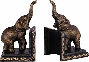 Bookends Set of 2 Cast Iron Elephant Design Height 15 cm