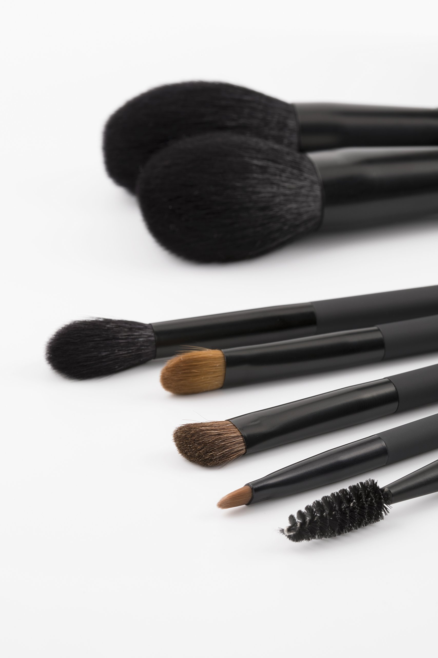 Set essentiel 7 pinceaux à maquillage - Texamo Mystery - usage professionnel, pinceaux cosmétiques visage et yeux en poils naturels (x4) et synthétiques (x3) - Design moderne (Gamme Mystery Set)