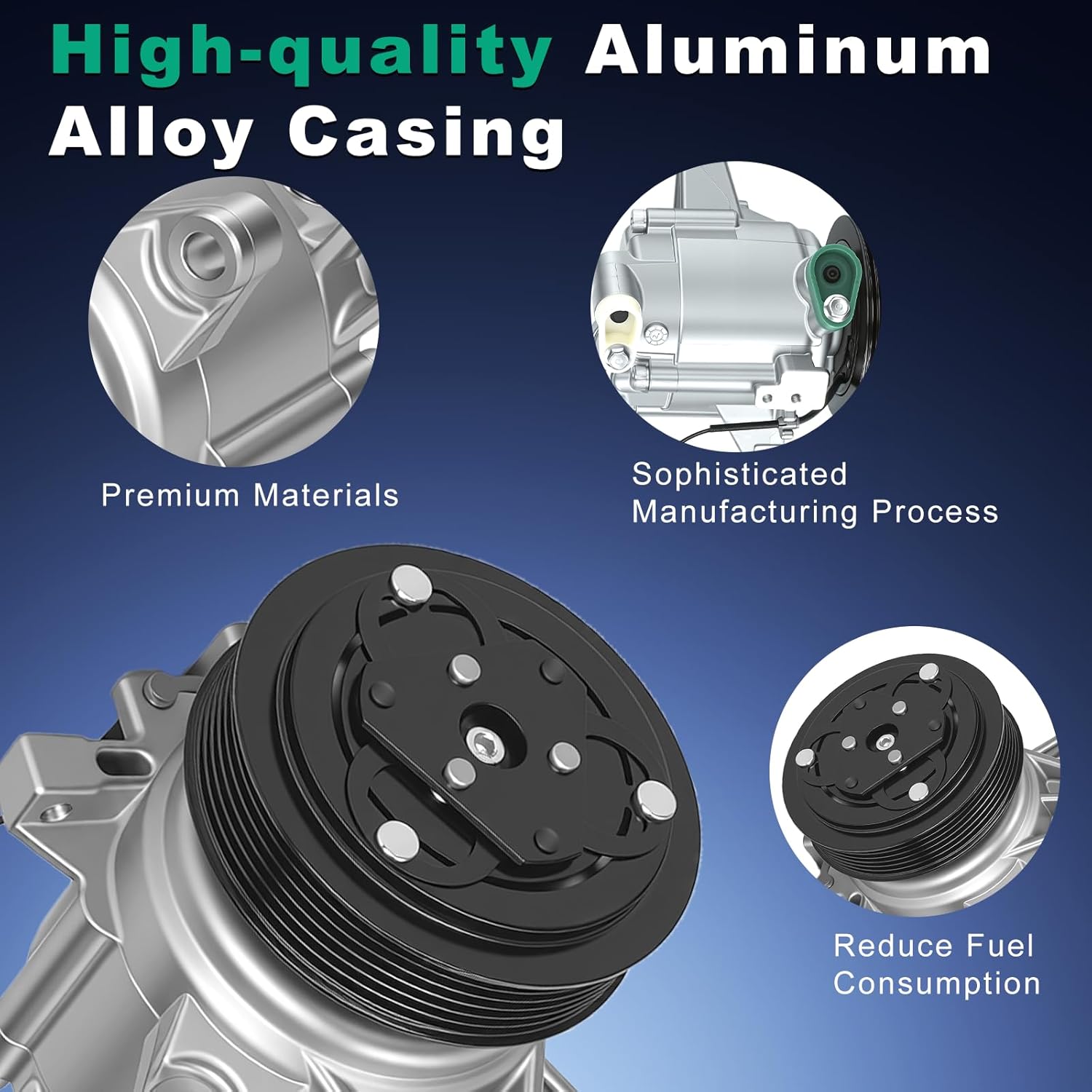 CO-29103C AC Compressor with Clutch Compatible with Subaru Forester 2014-2018, Impreza 2012-2016 2.0L, Crosstrek 2016-2017, XV Crosstrek 2013-2015, Air conditioner Compressor,only GAS