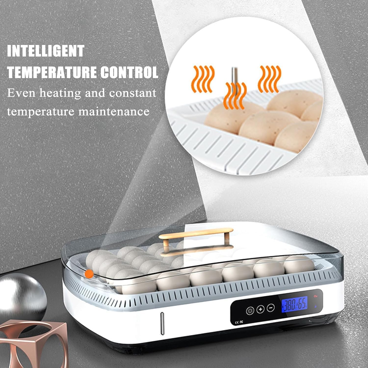 Incubatrice Automatica per Uova - Display Digitale con Girauova Automatico per La Schiusa di Uova di Gallina, Anatra E Oca