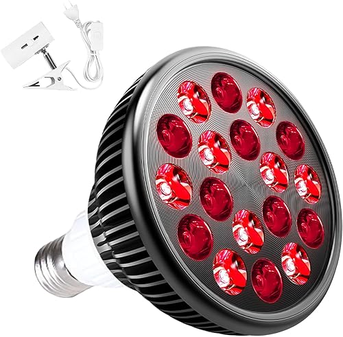 Wolezek Lámpara de terapia de luz roja con soporte para lámpara 660 nm rojo y 850 nm infrarrojo cercano bombilla de terapia para el cuidado de la Wolezek Lámpara de terapia de luz roja con soporte para lámpara 660 nm rojo y 850 nm infrarrojo cercano bombilla de terapia para el cuidado de la