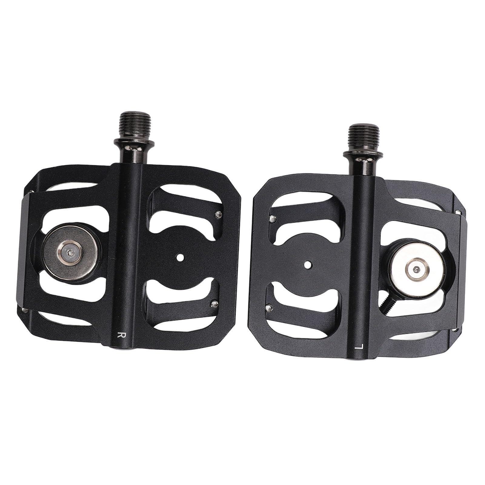 Pedales de bicicleta con rodamiento DU sellado, pedales de plataforma plana de aleación de aluminio con eje de acero y interfaz roscada universal