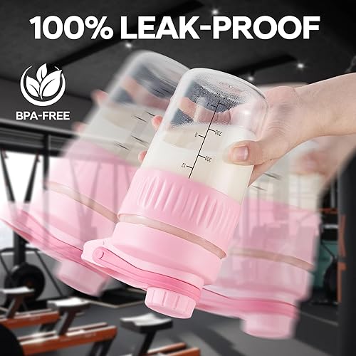 Miniatura 5 de Botella agitadora pequeña de vidrio de 16 onzas, polvo de proteína de vidrio de borosilicato, mezcla de vasos pequeños para mezclas de proteínas